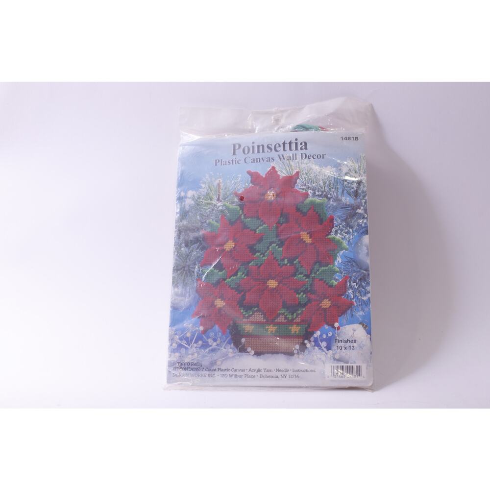 Poinsettia, Plastic Canvas, Wall Decor, Christmas, Craft Kit, ~ 250811-WH 504